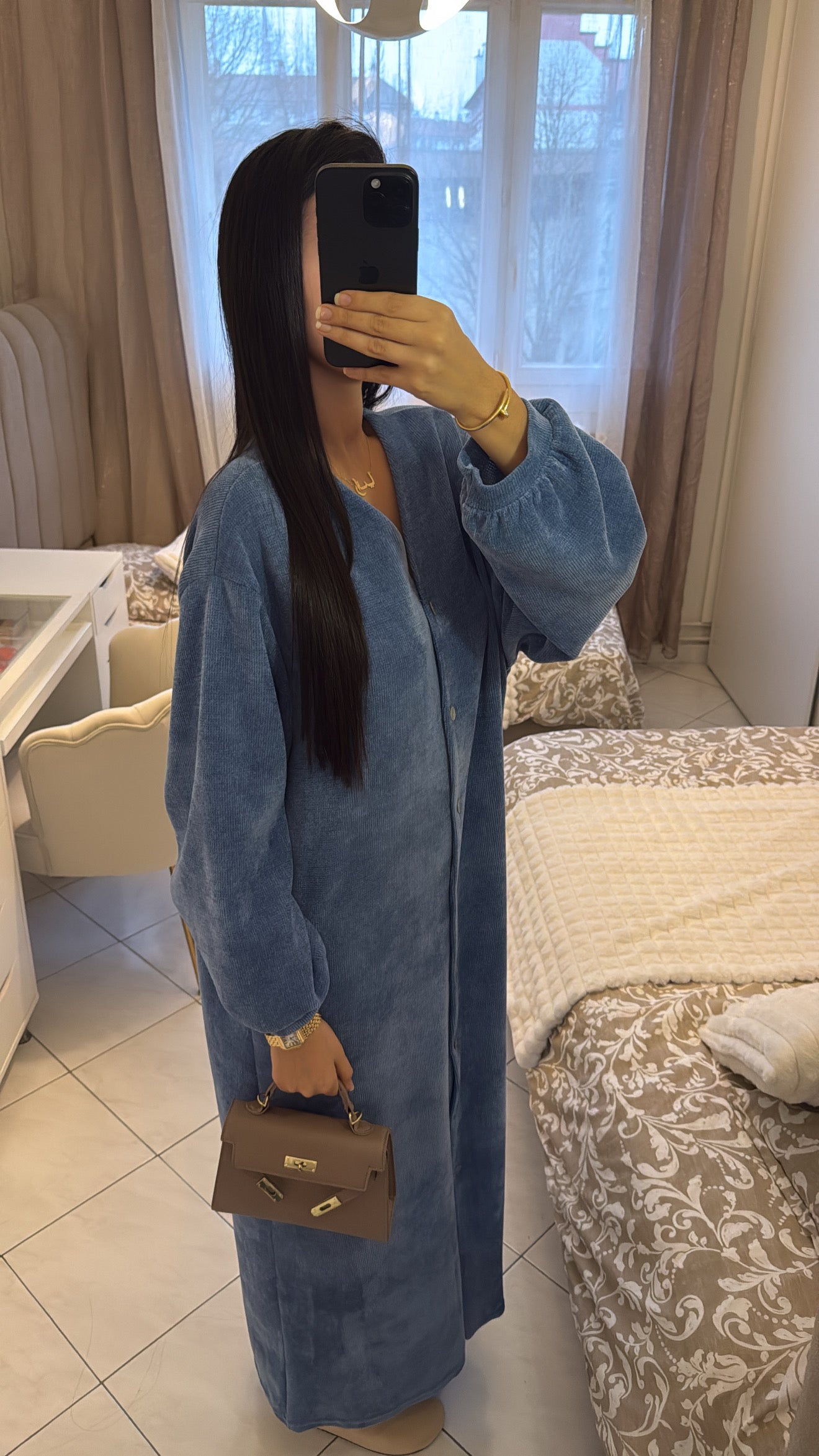 Robe longue bleu