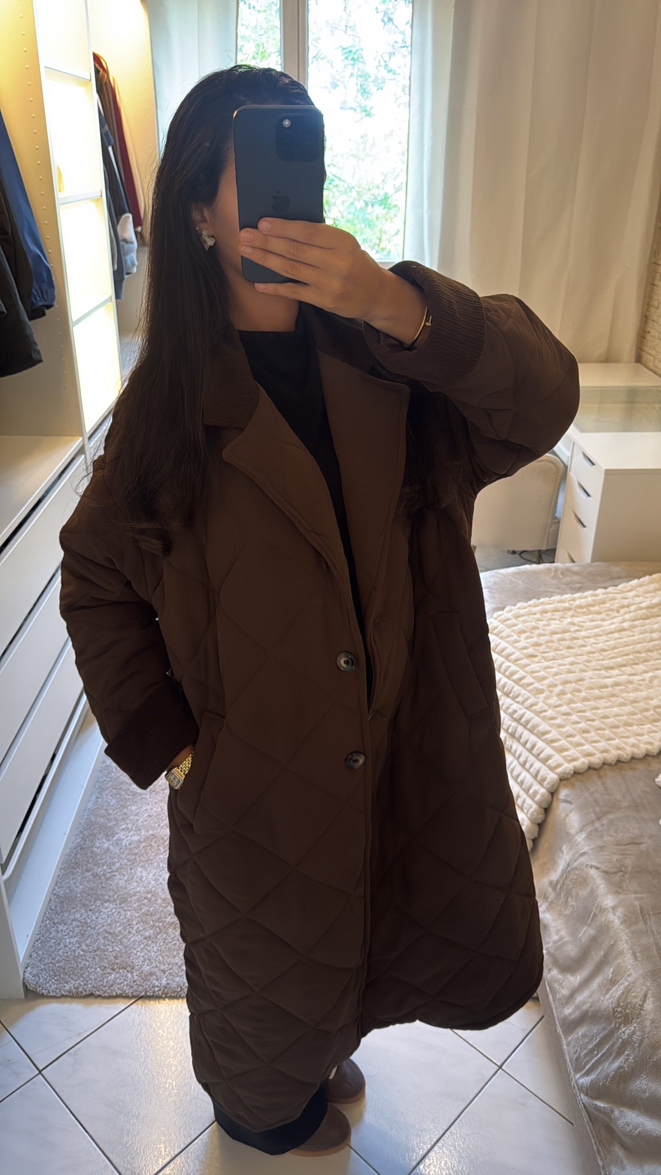 Doudoune matelassé marron