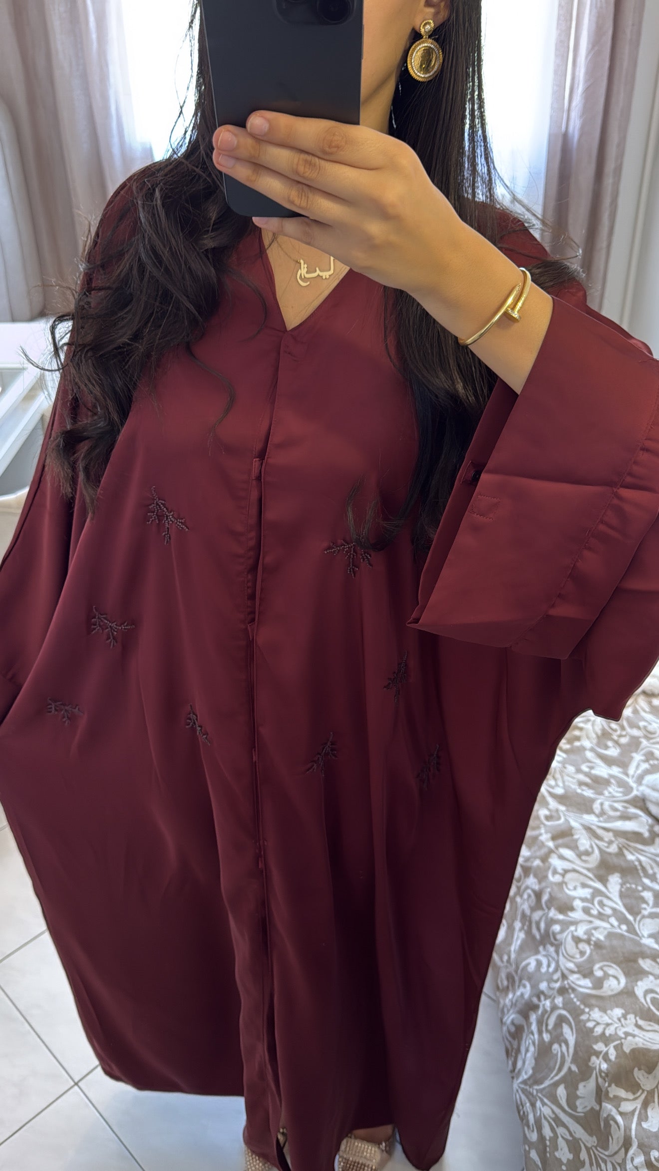 Abaya laila bordeaux