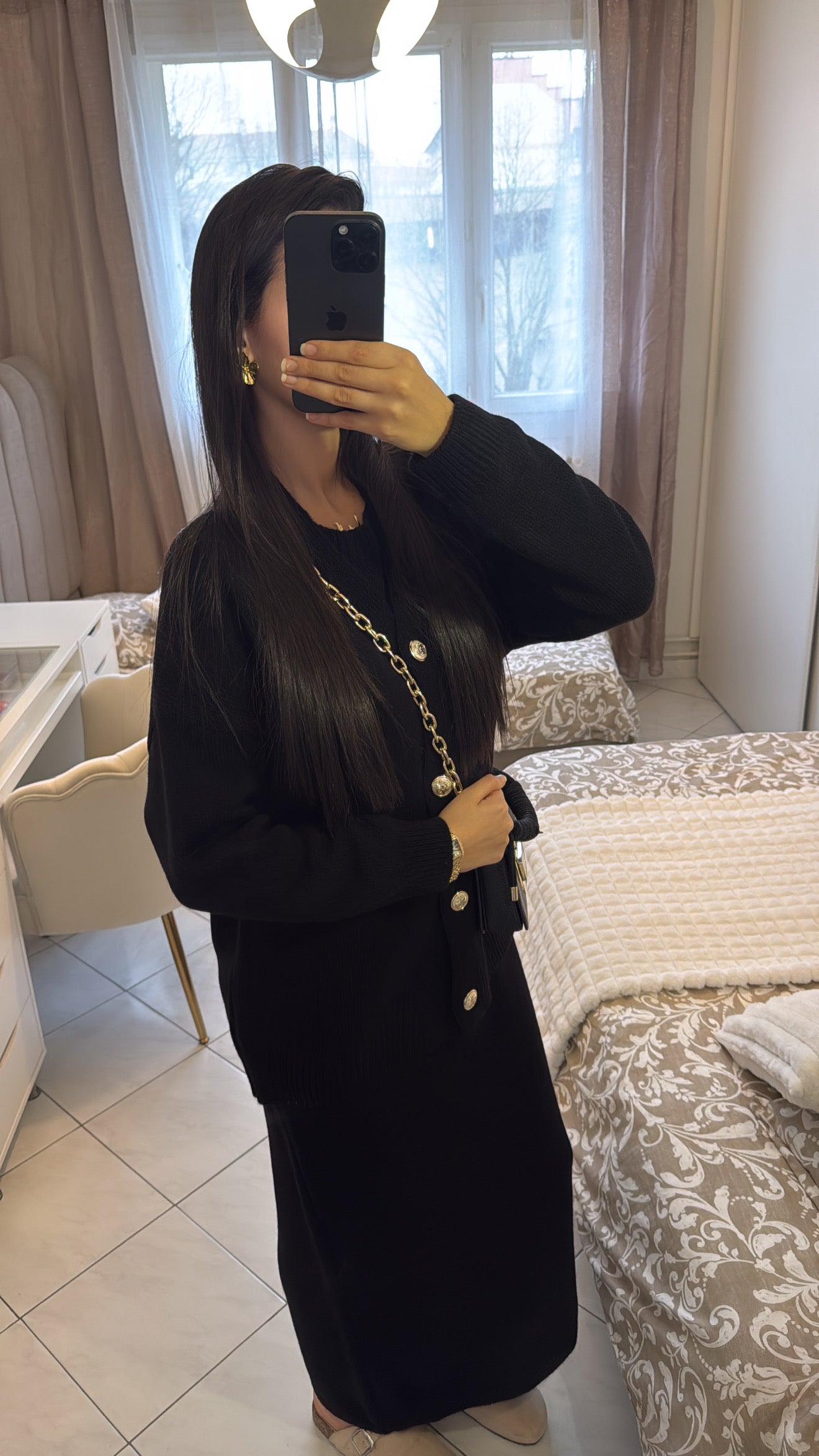 Ensemble robe gilet noir