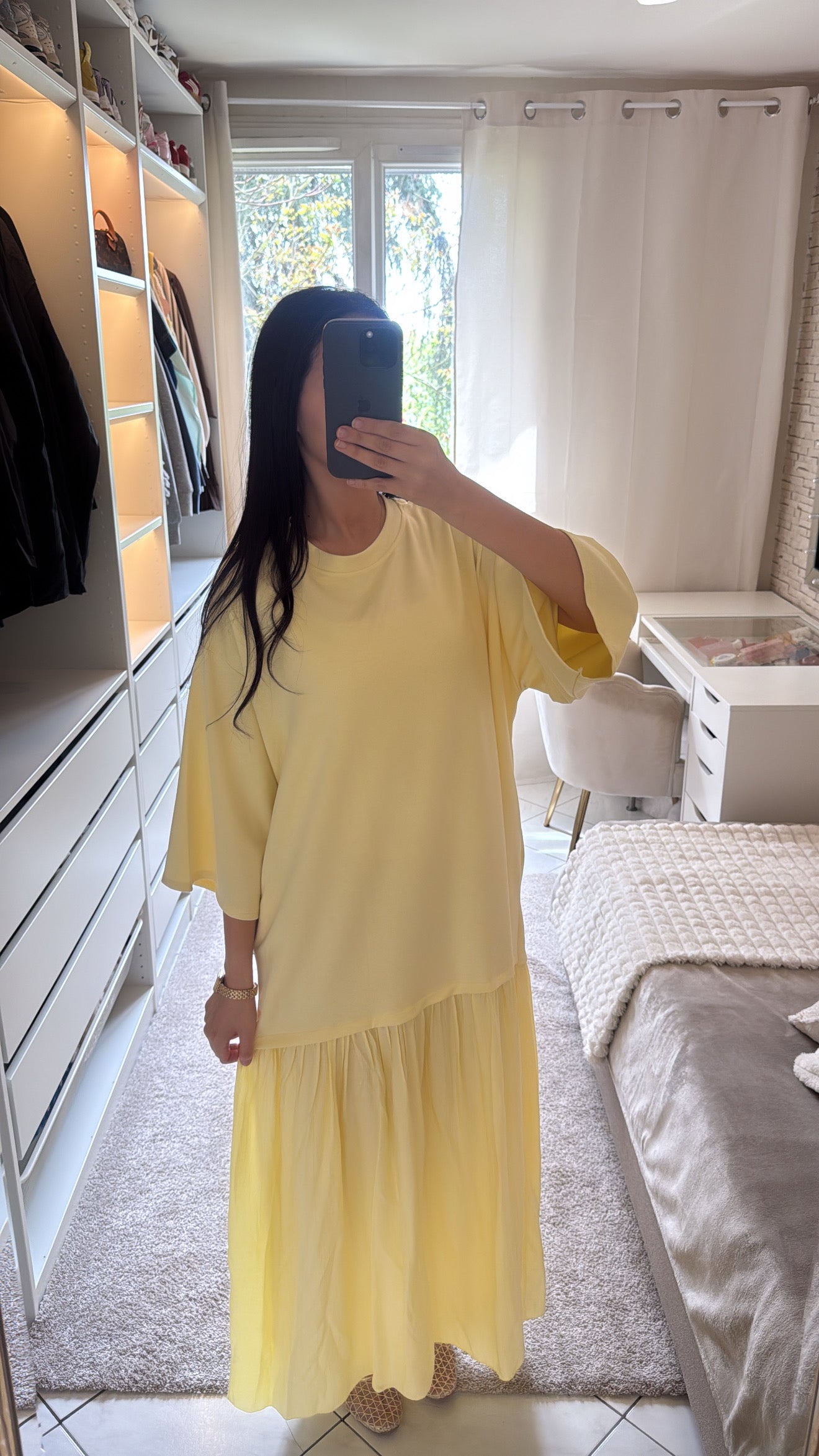 Robe longue jaune