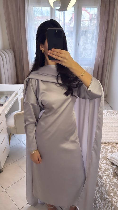 Abaya Jasmine gris clair