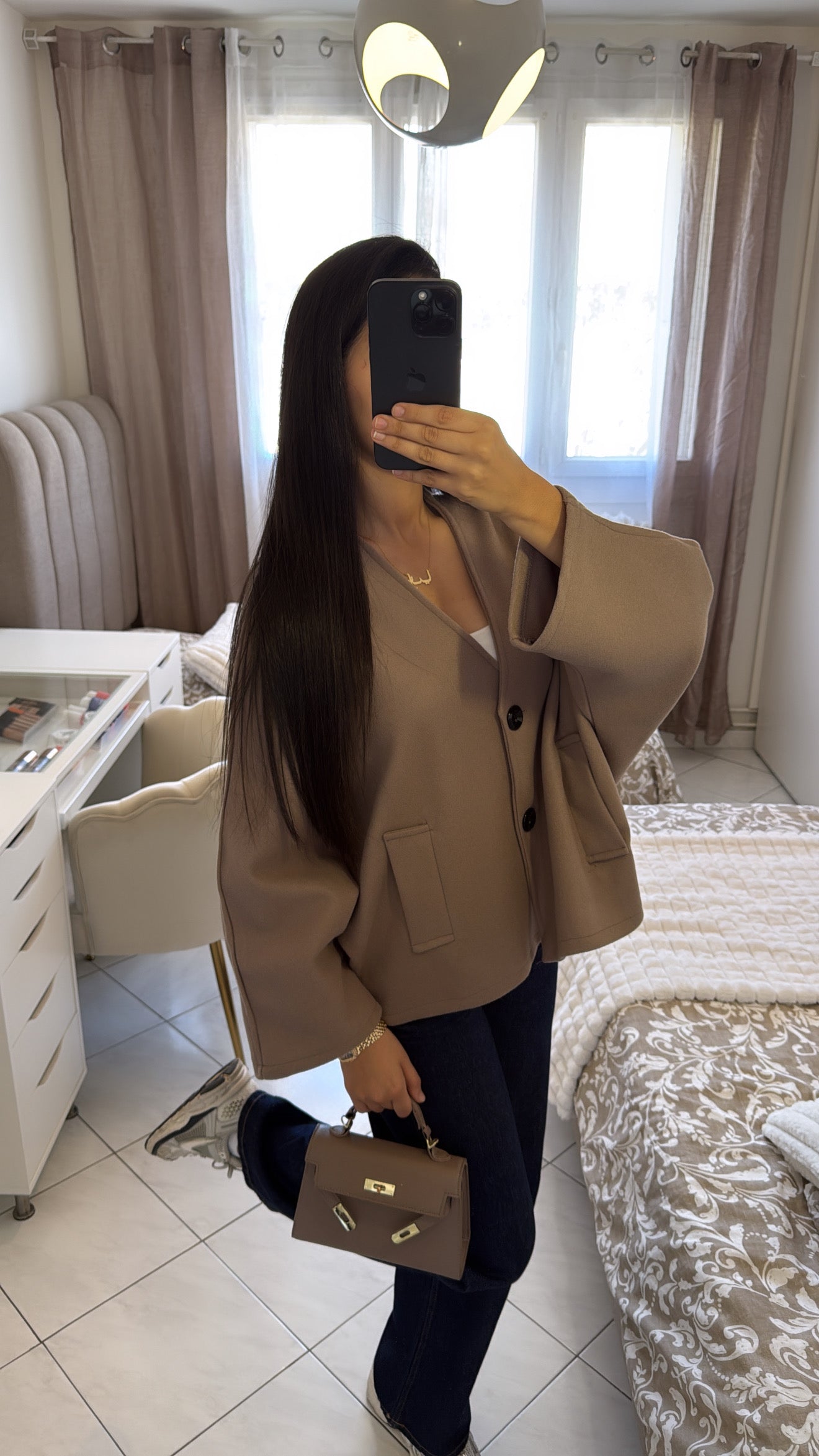 Veste safya taupe