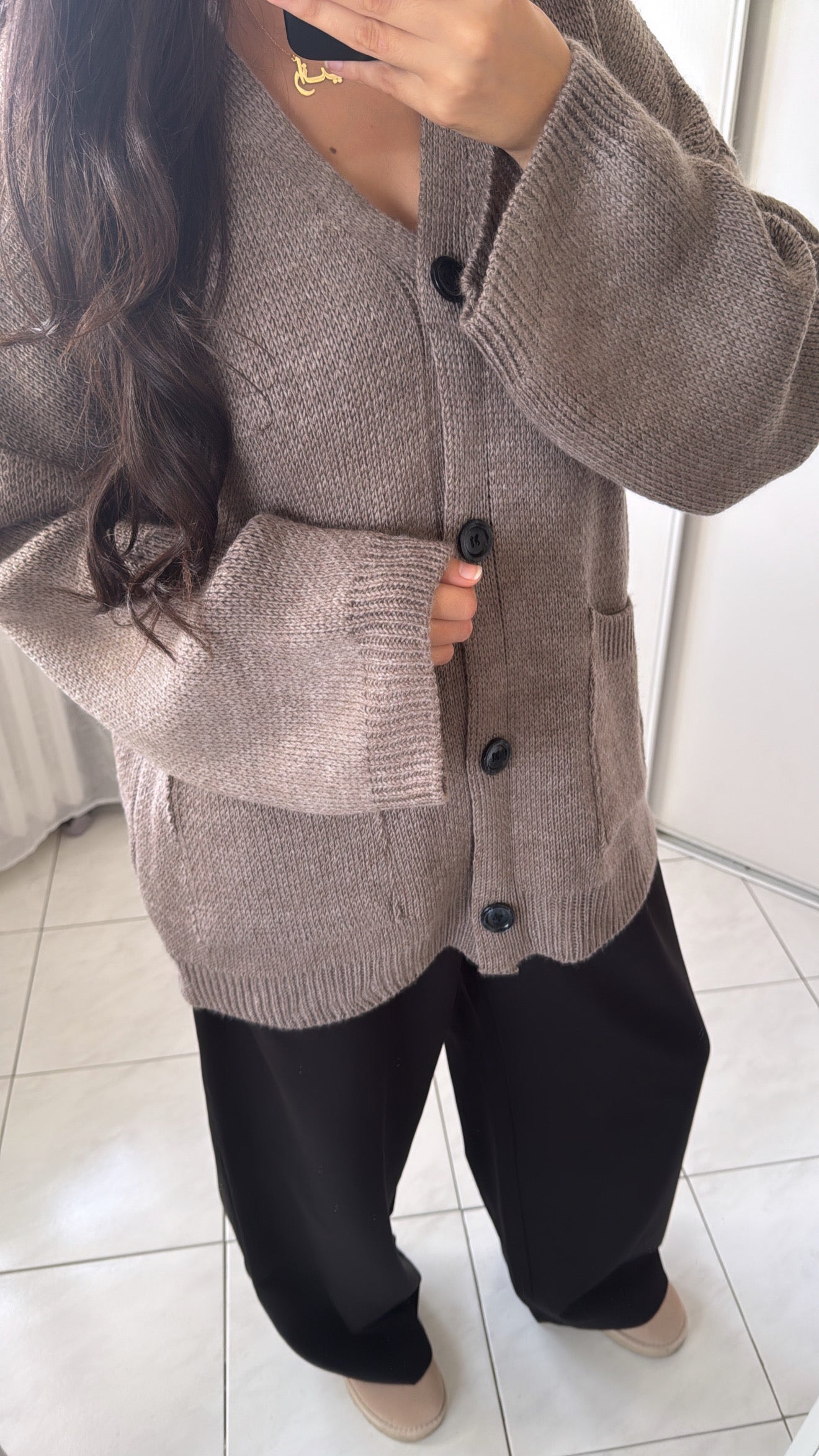 Cardigan taupe