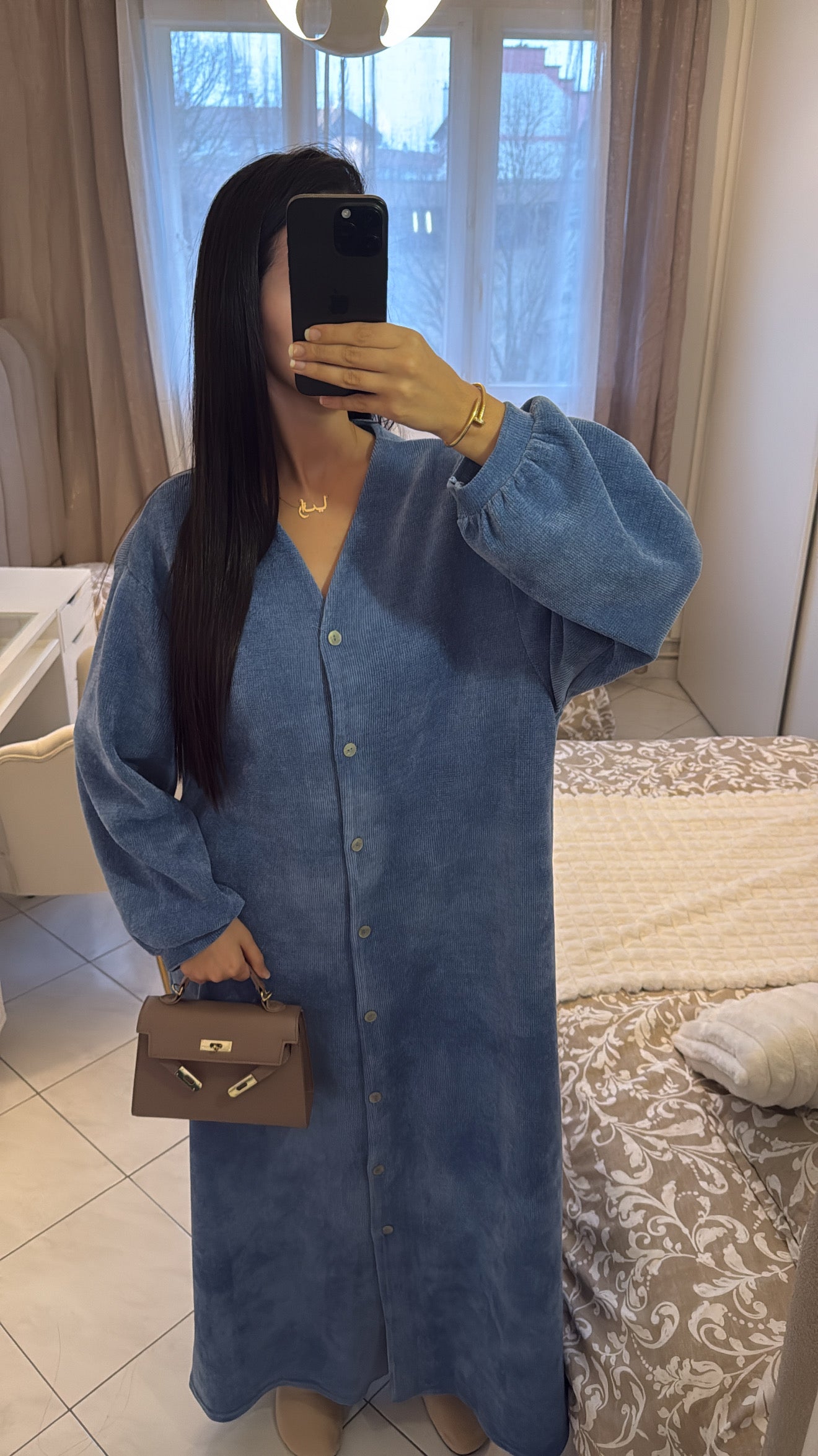 Robe longue bleu