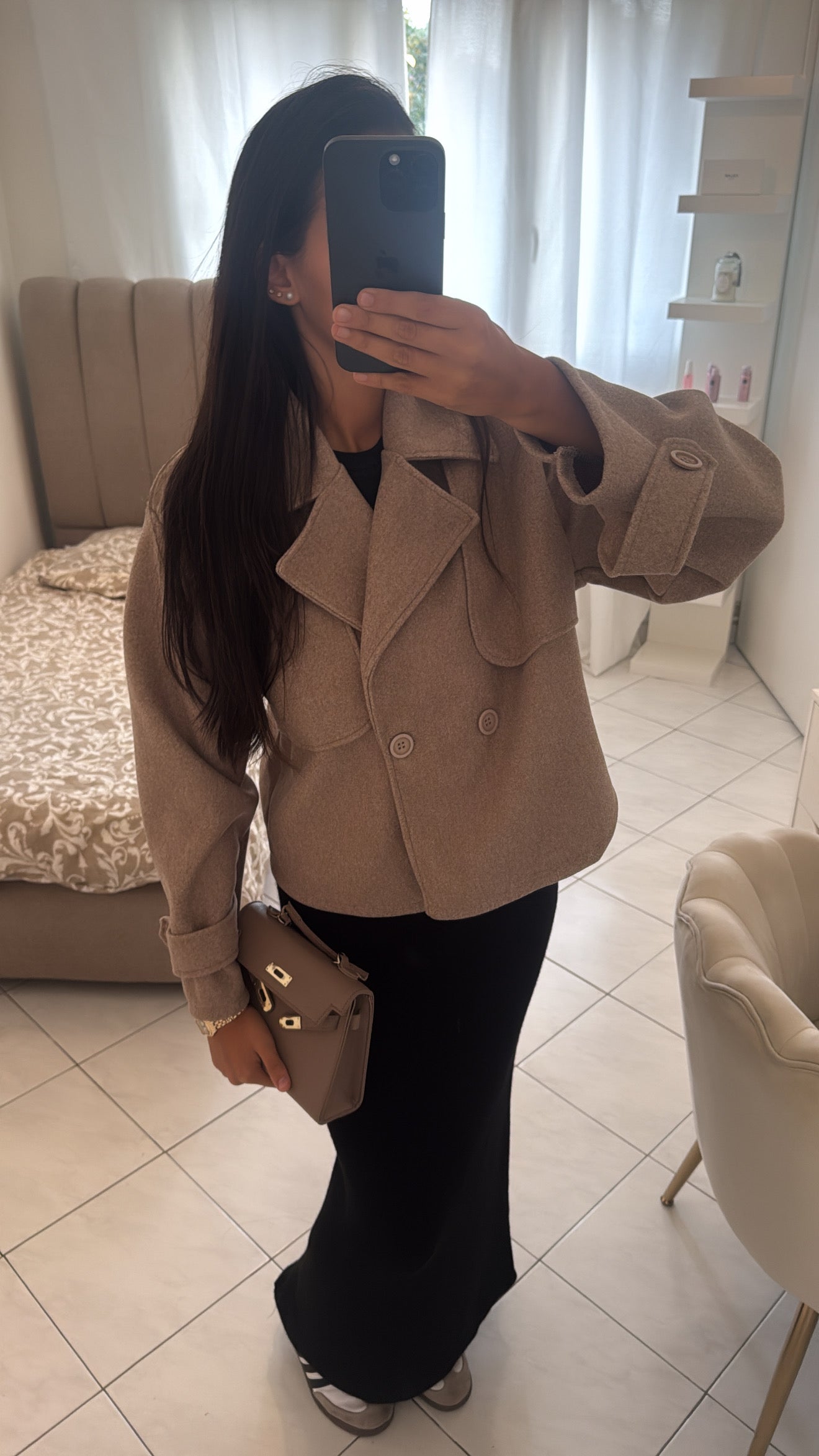 Manteau trench taupe