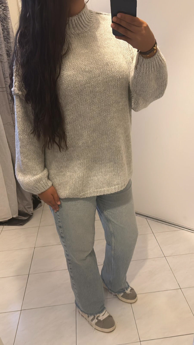 Pull gris clair