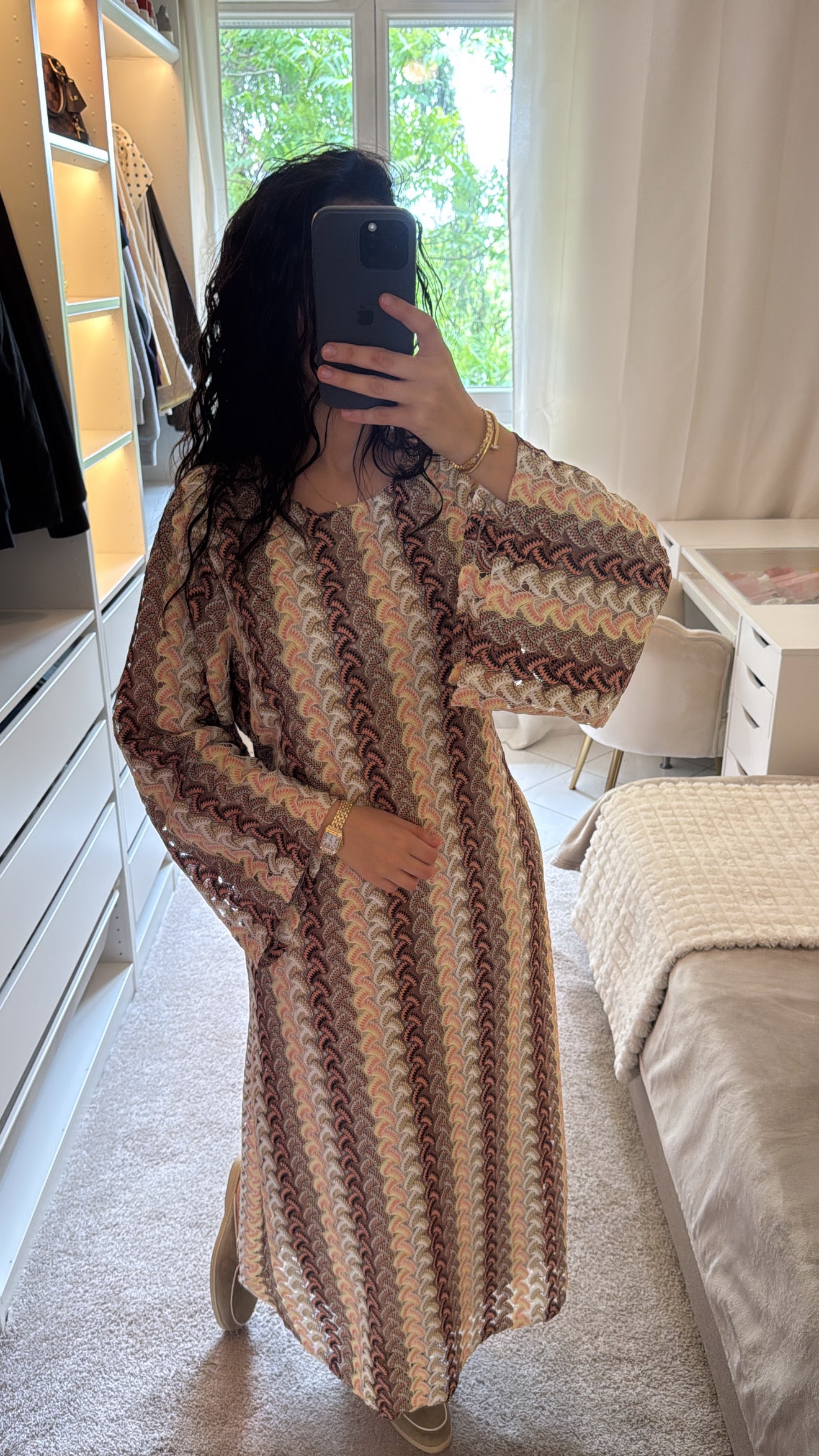 Robe Janna kaki-beige