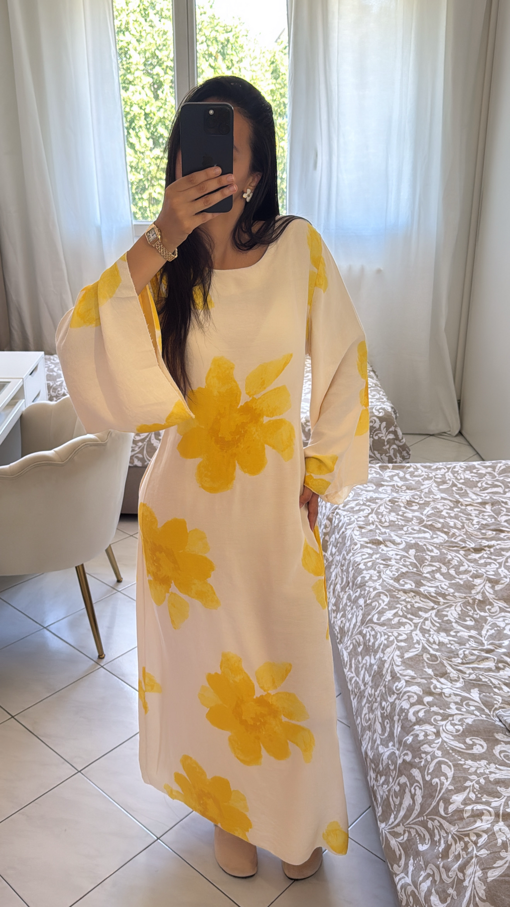 Robe fleuri jaune