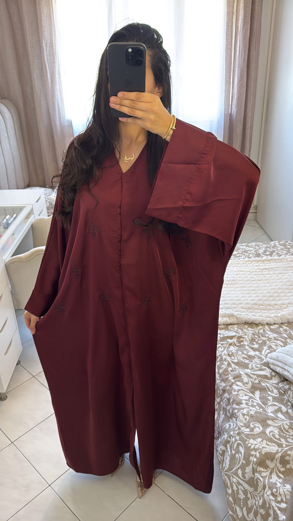 Abaya laila bordeaux