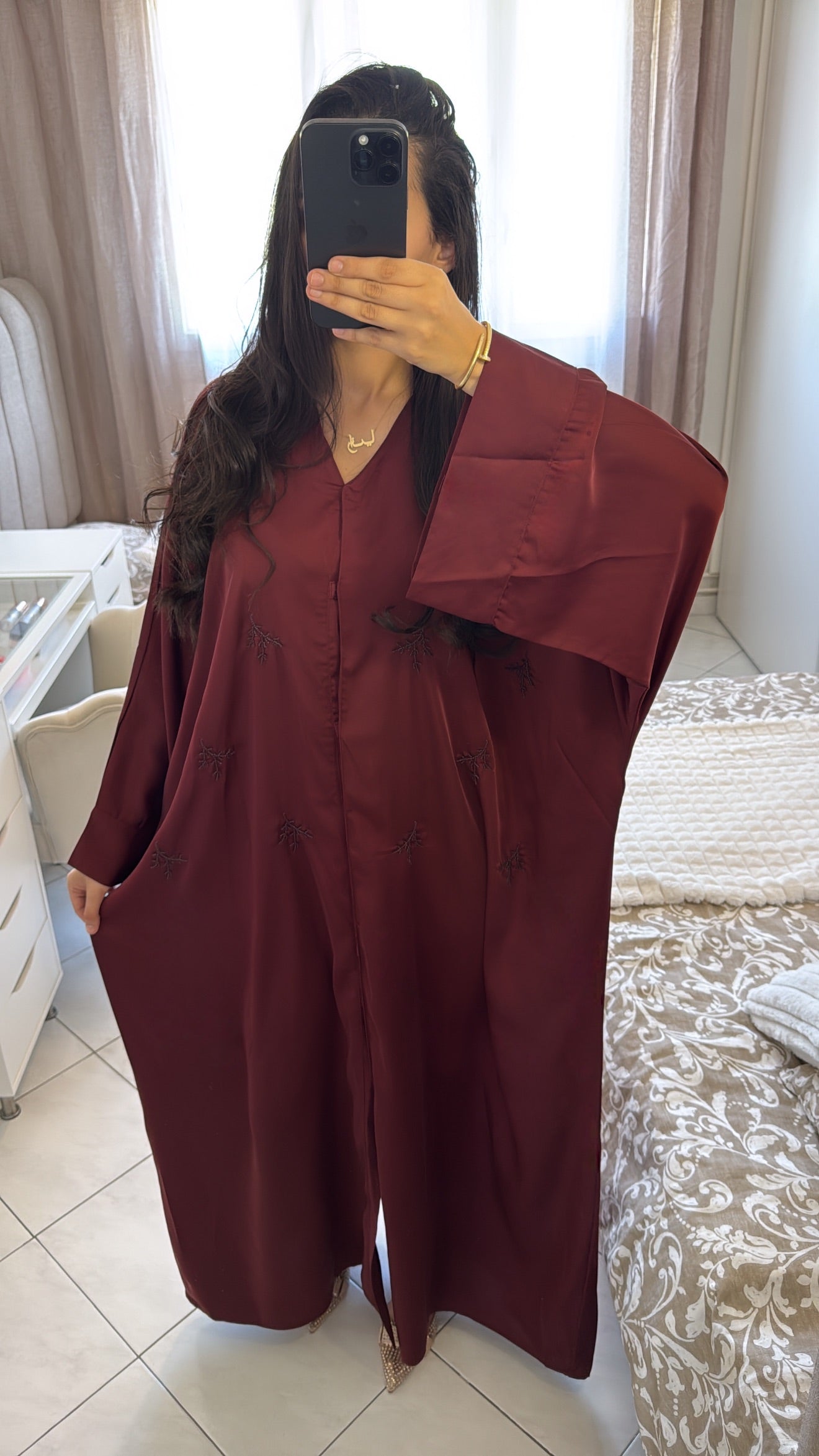 Abaya laila bordeaux