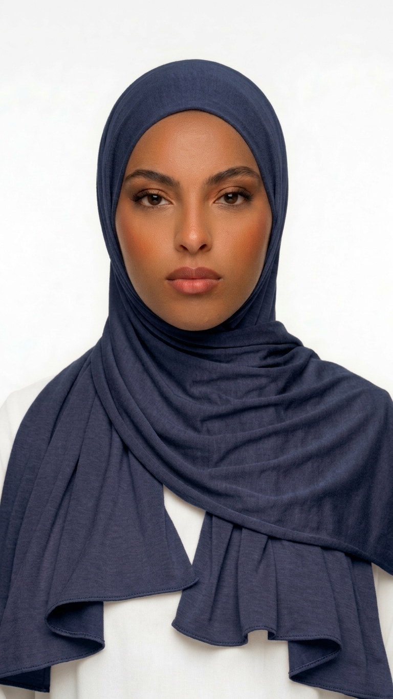 Voile jersey premium bleu nuit