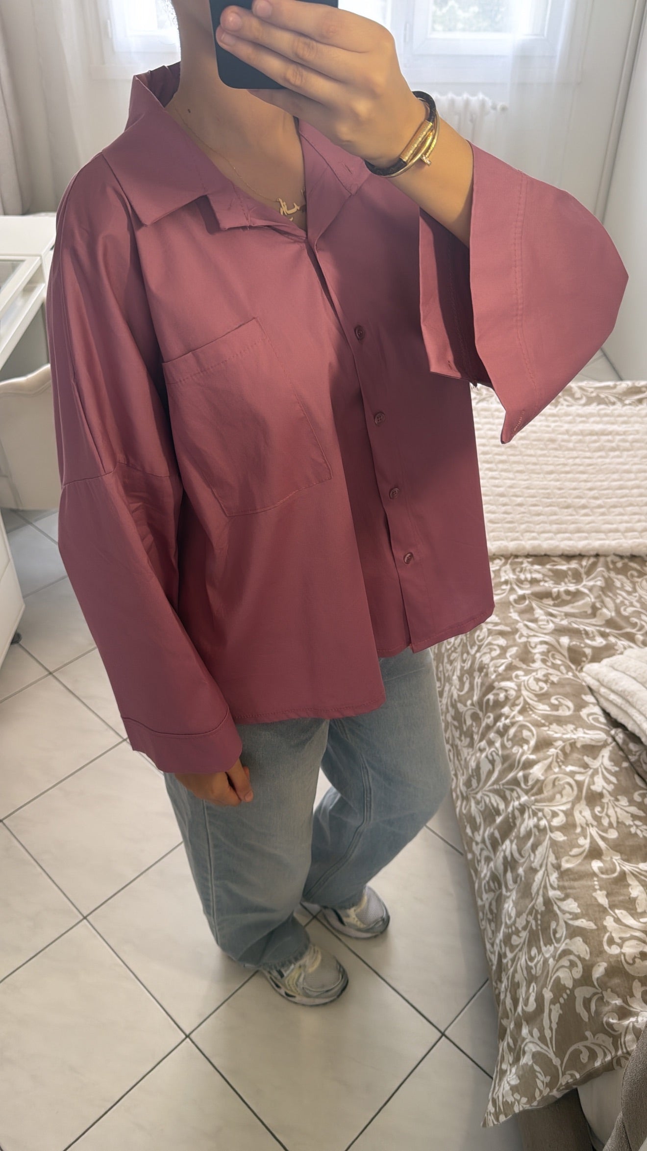 Chemise large rose