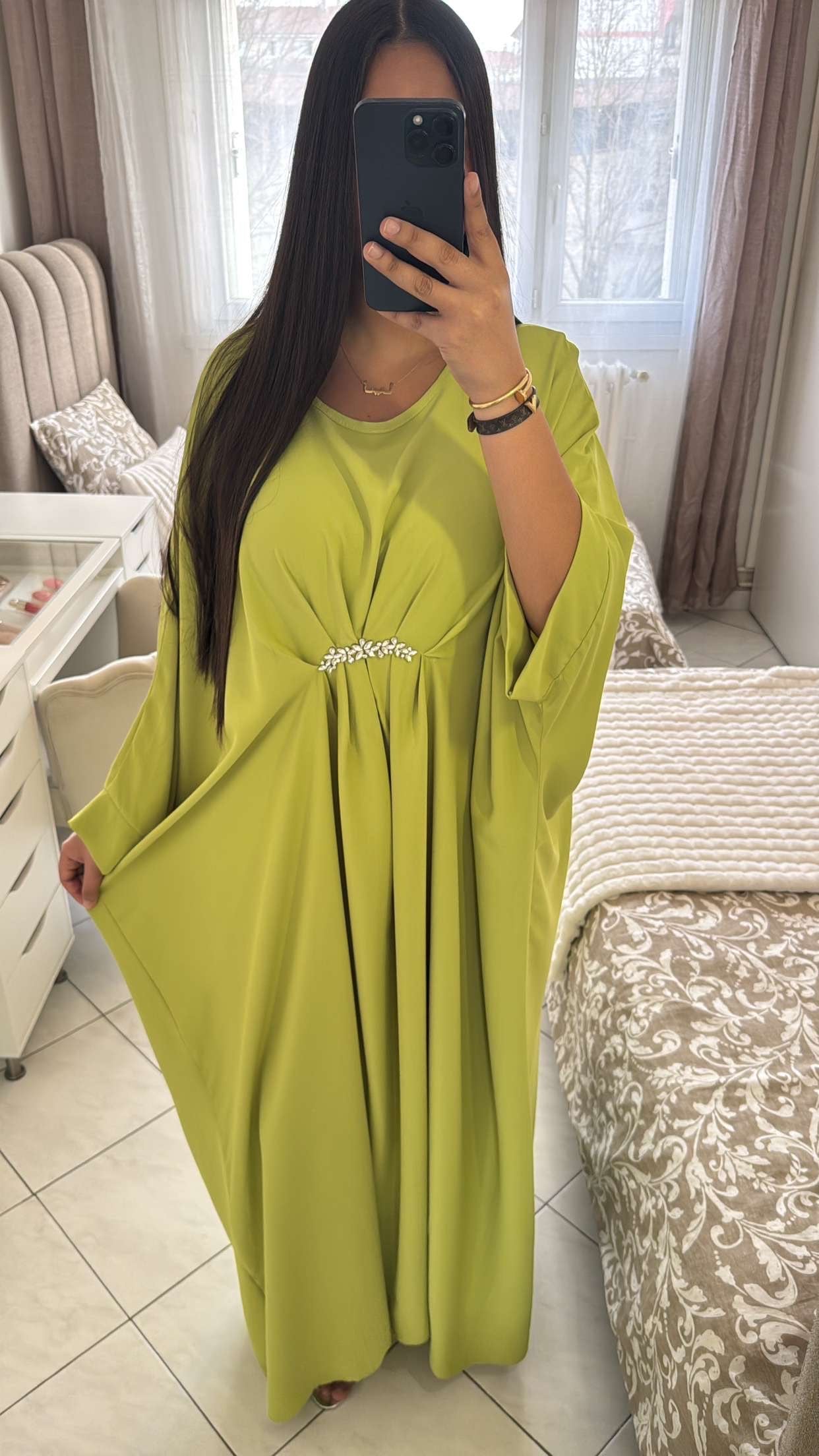 Abaya maryam vert