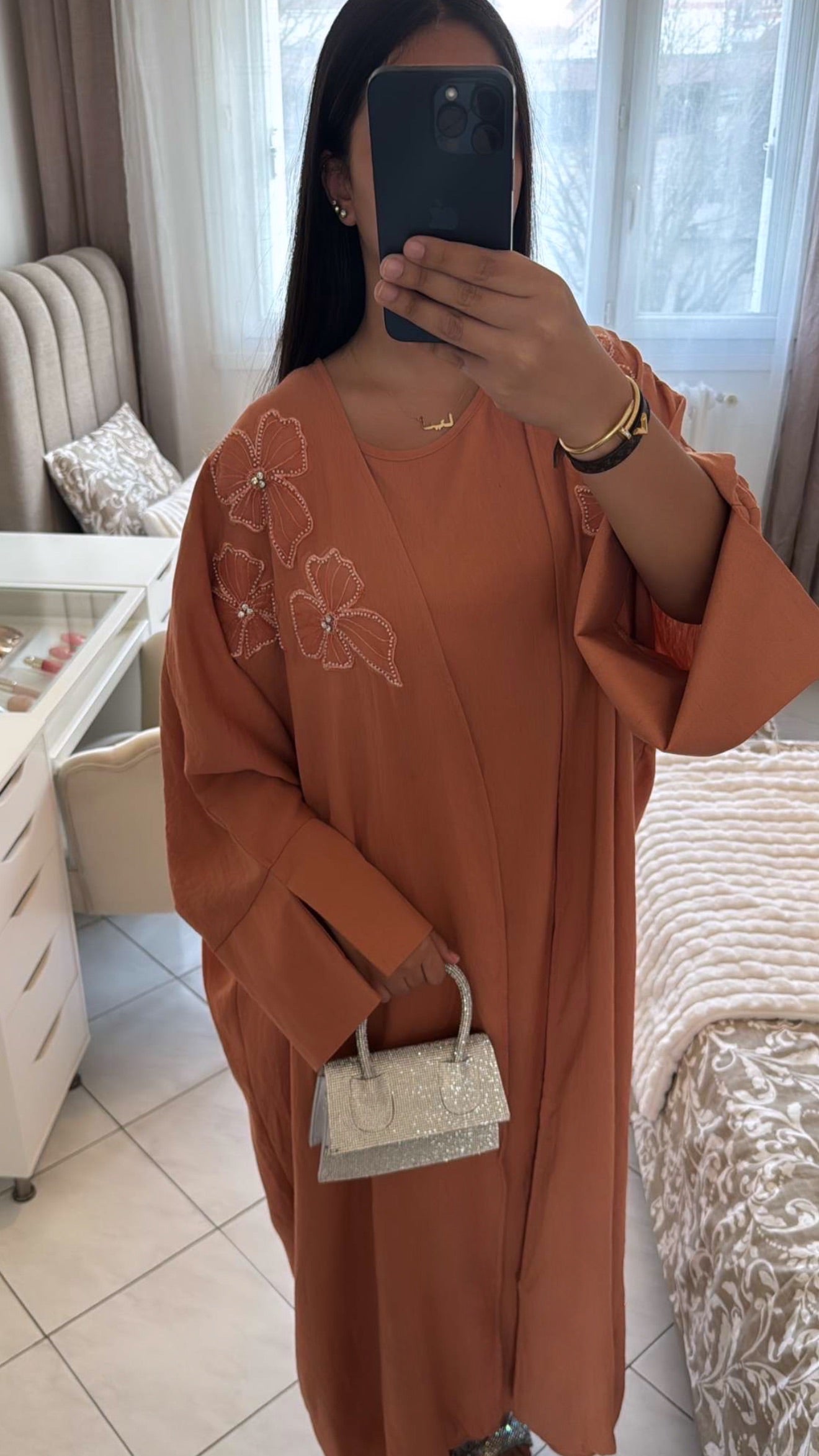Ensemble kimono alya corail