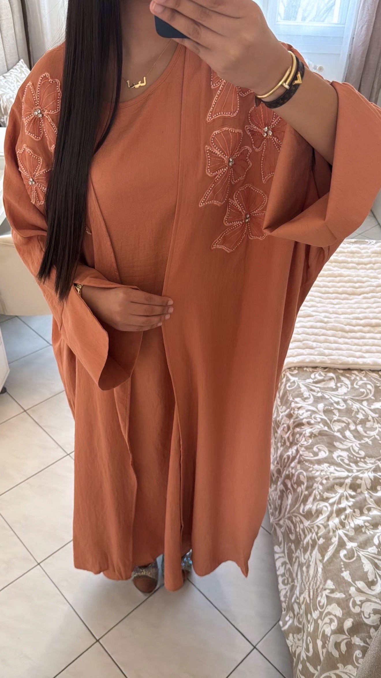 Ensemble kimono alya corail
