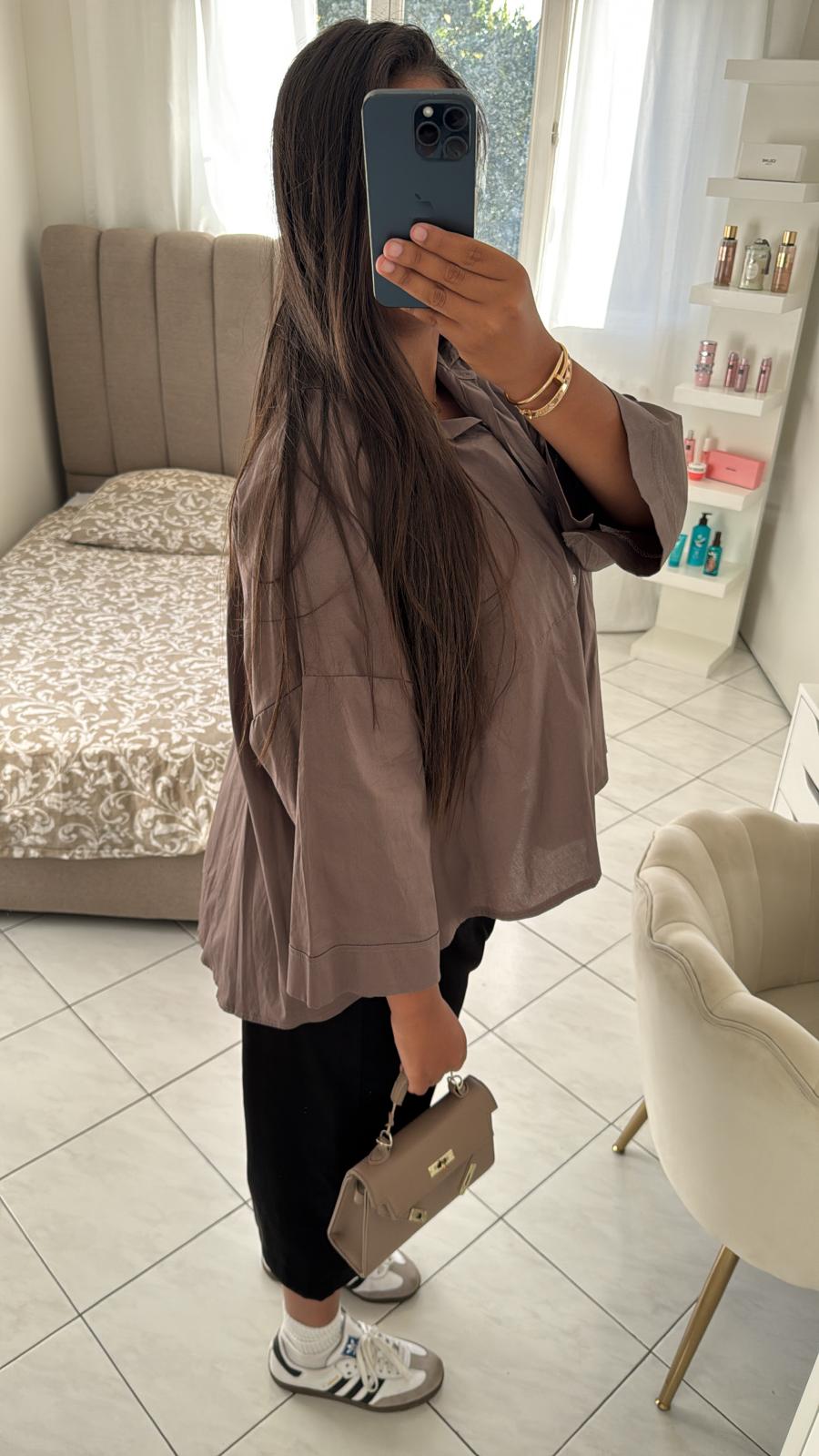 Chemise large marron