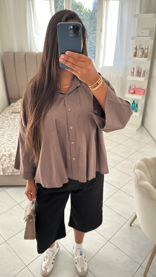 Chemise large marron