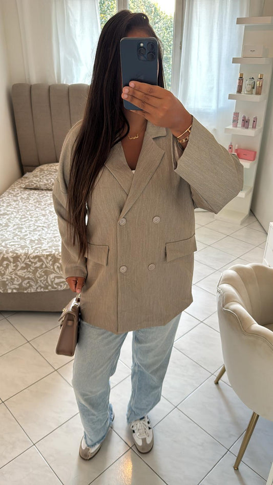 Blazer oversize taupe clair