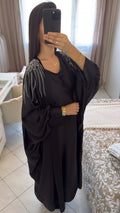 Abaya deux pièces à strass noir