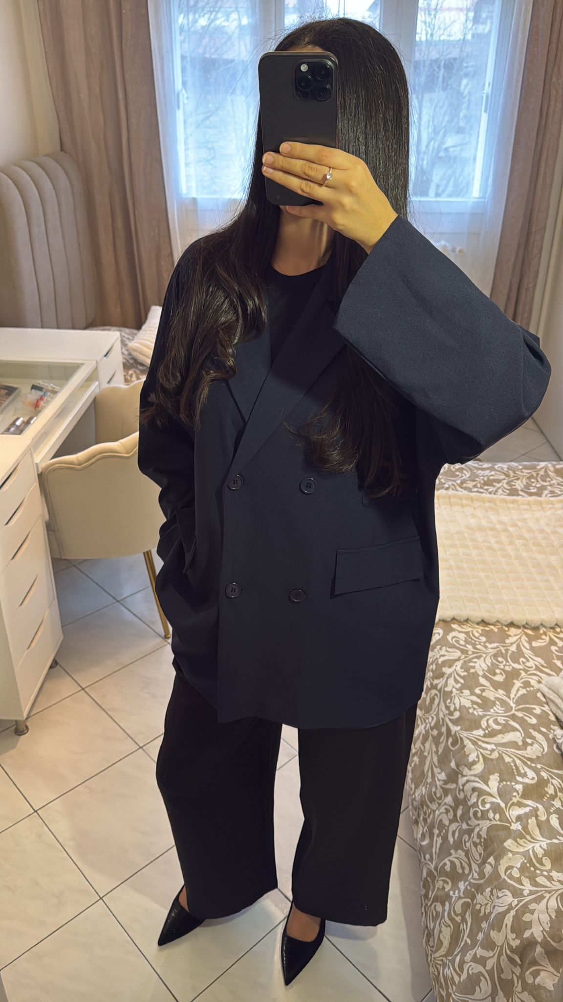 Blazer oversize bleu marine