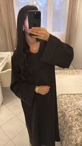 Abaya à poche marron foncé
