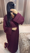 Abaya à poche bordeaux