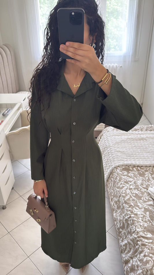 Robe chemise verte
