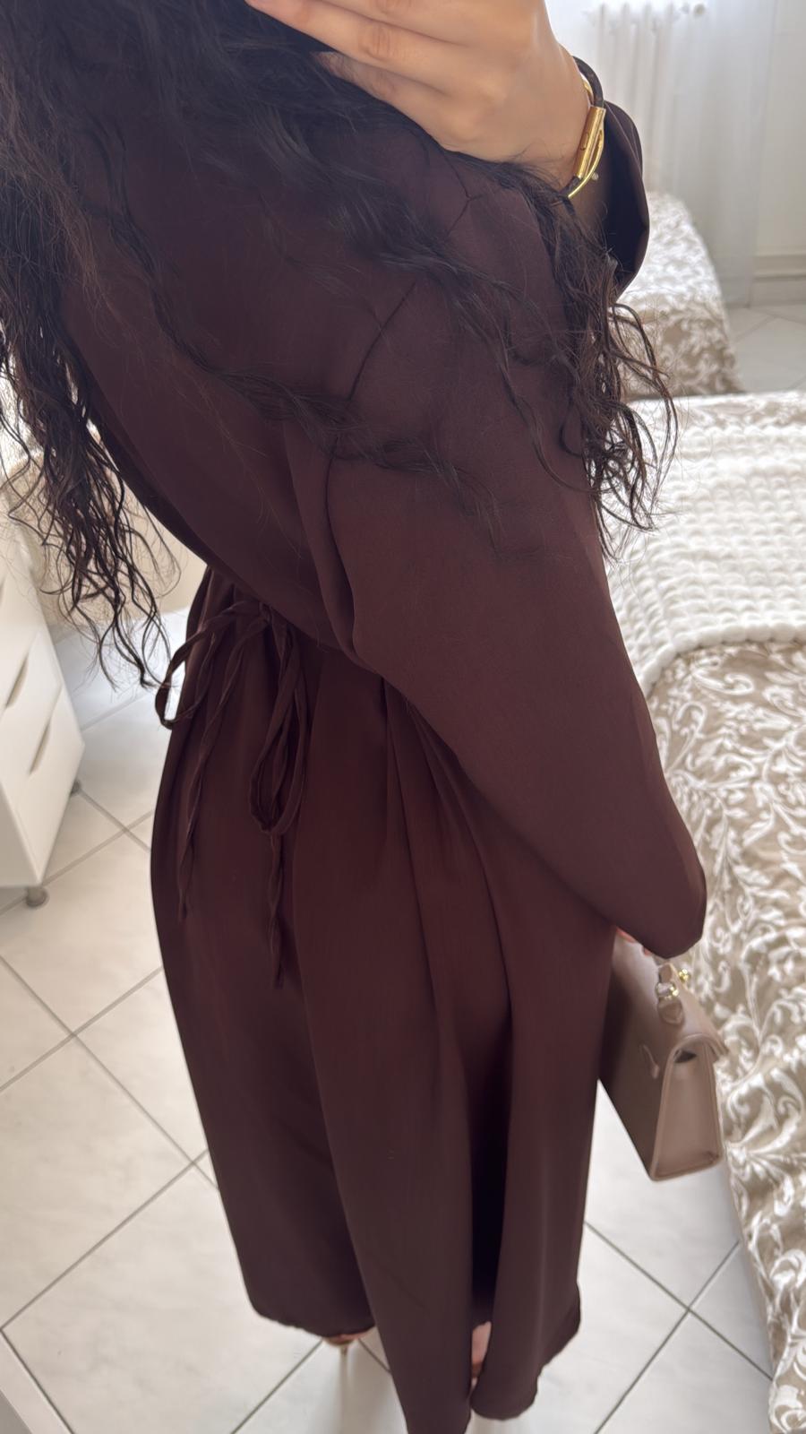 Robe chemise marron