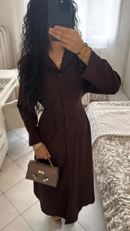 Robe chemise marron