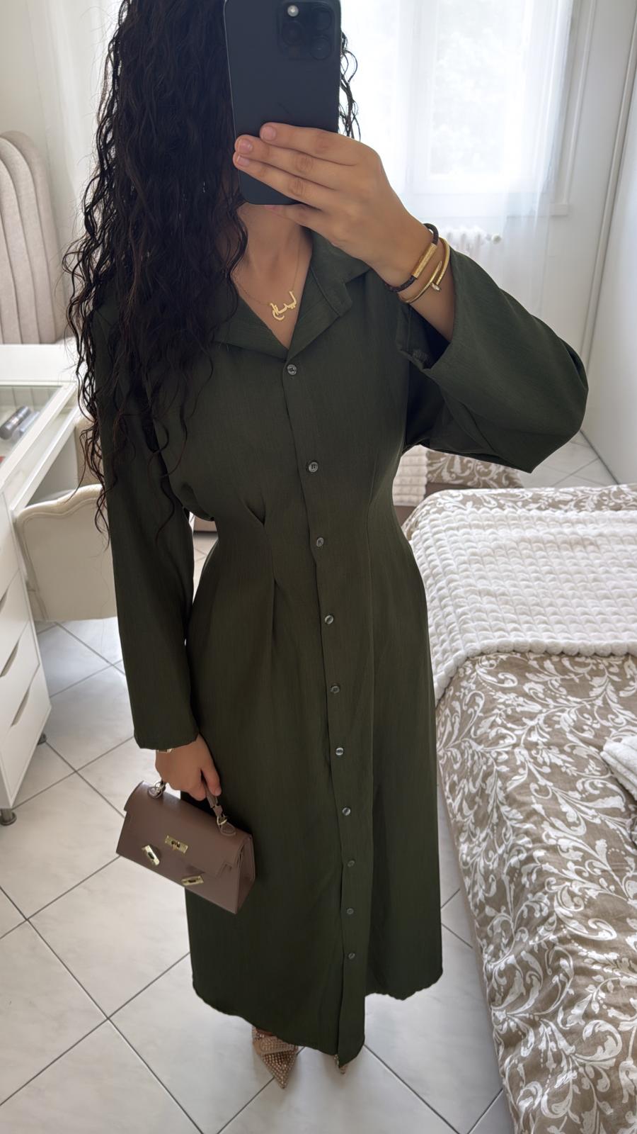 Robe chemise verte