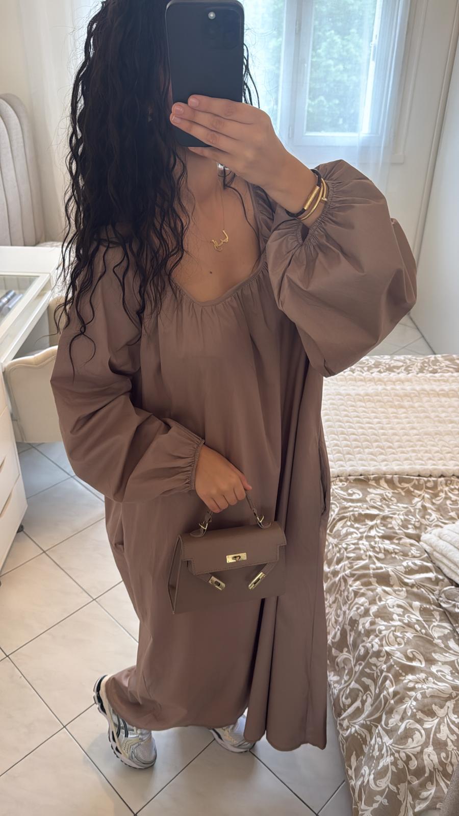 Robe large taupe
