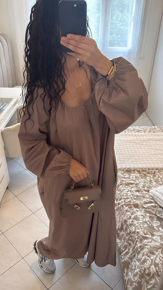 Robe large taupe