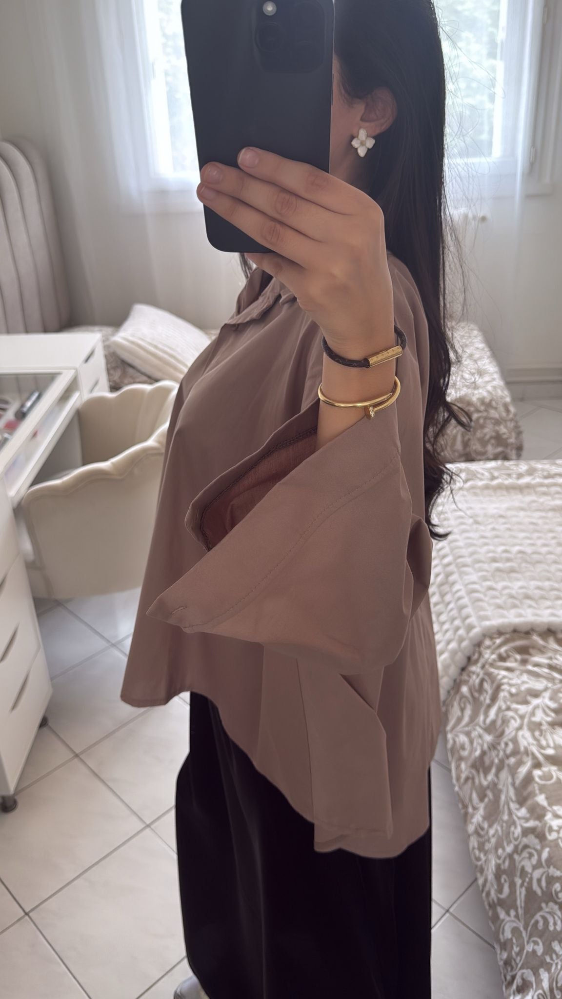 Chemise large taupe