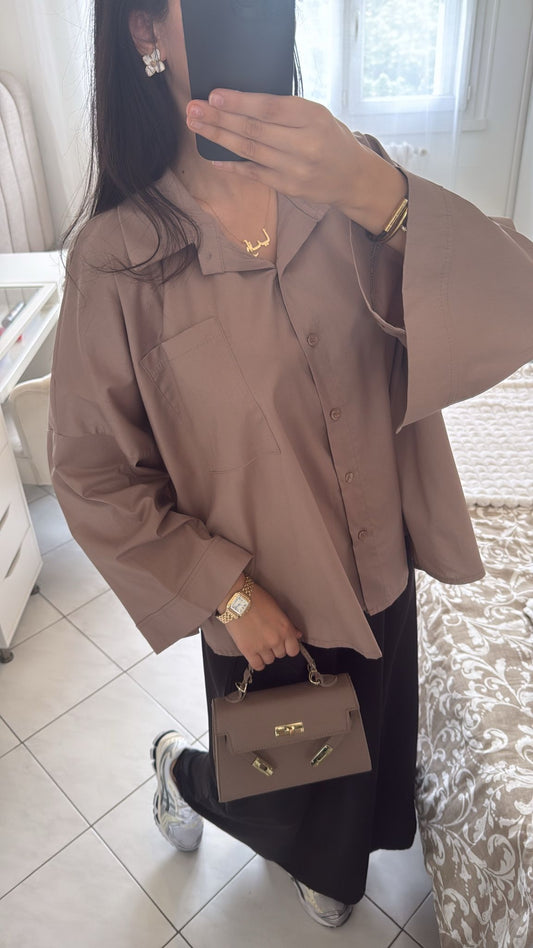 Chemise large taupe
