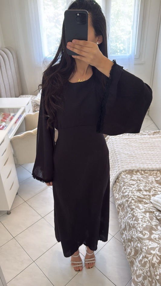 Robe noir effet lin