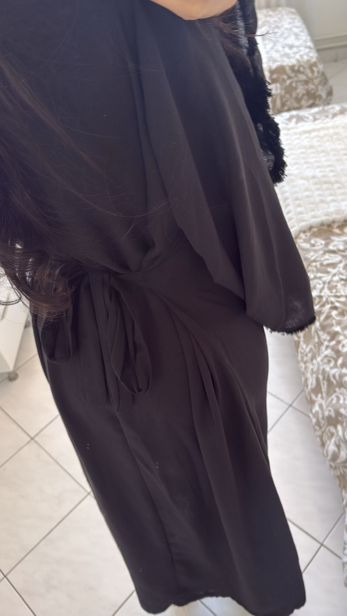 Robe noir effet lin