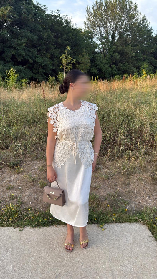 Ensemble robe haut fleuri