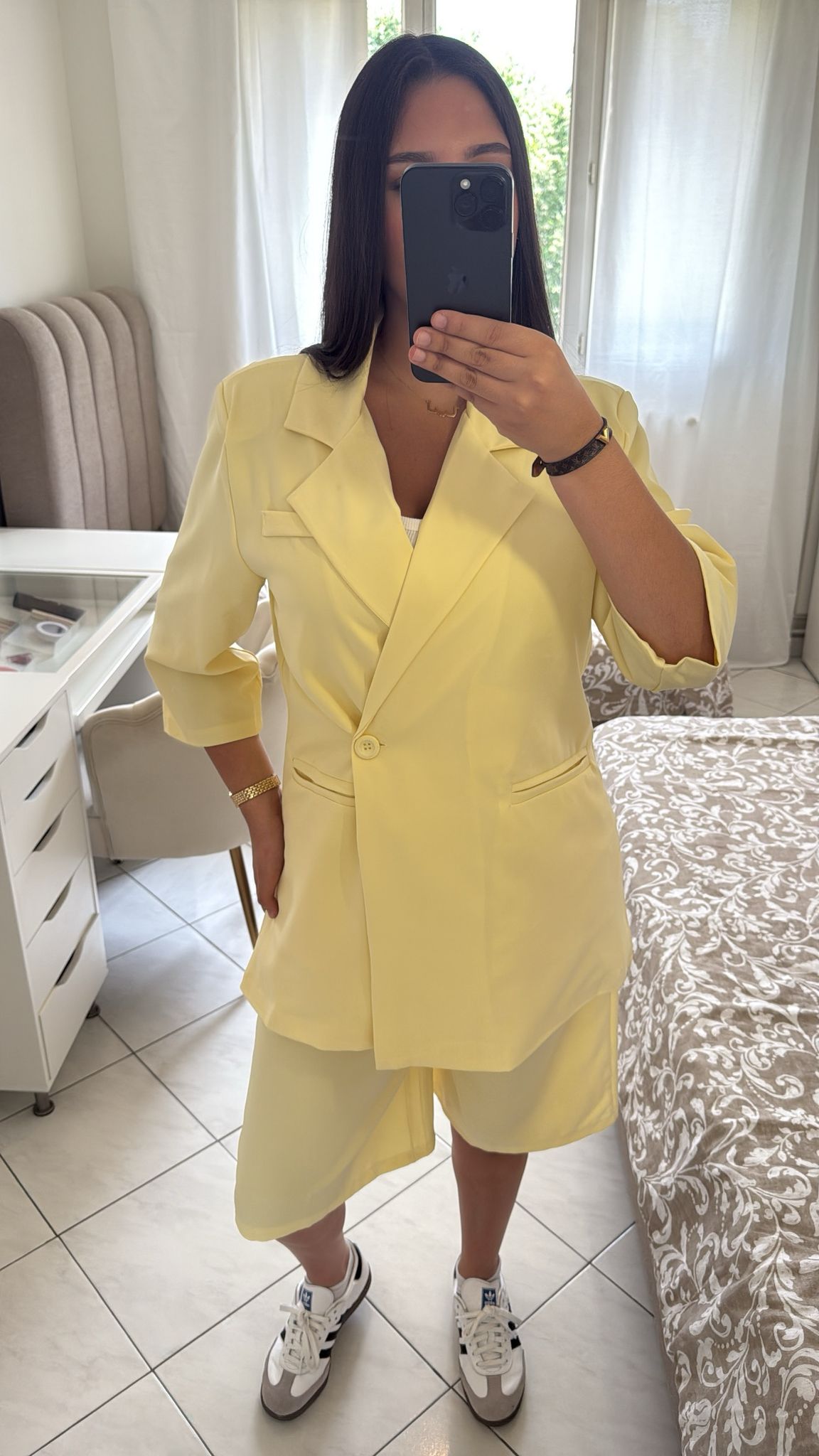 Ensemble bermuda jaune