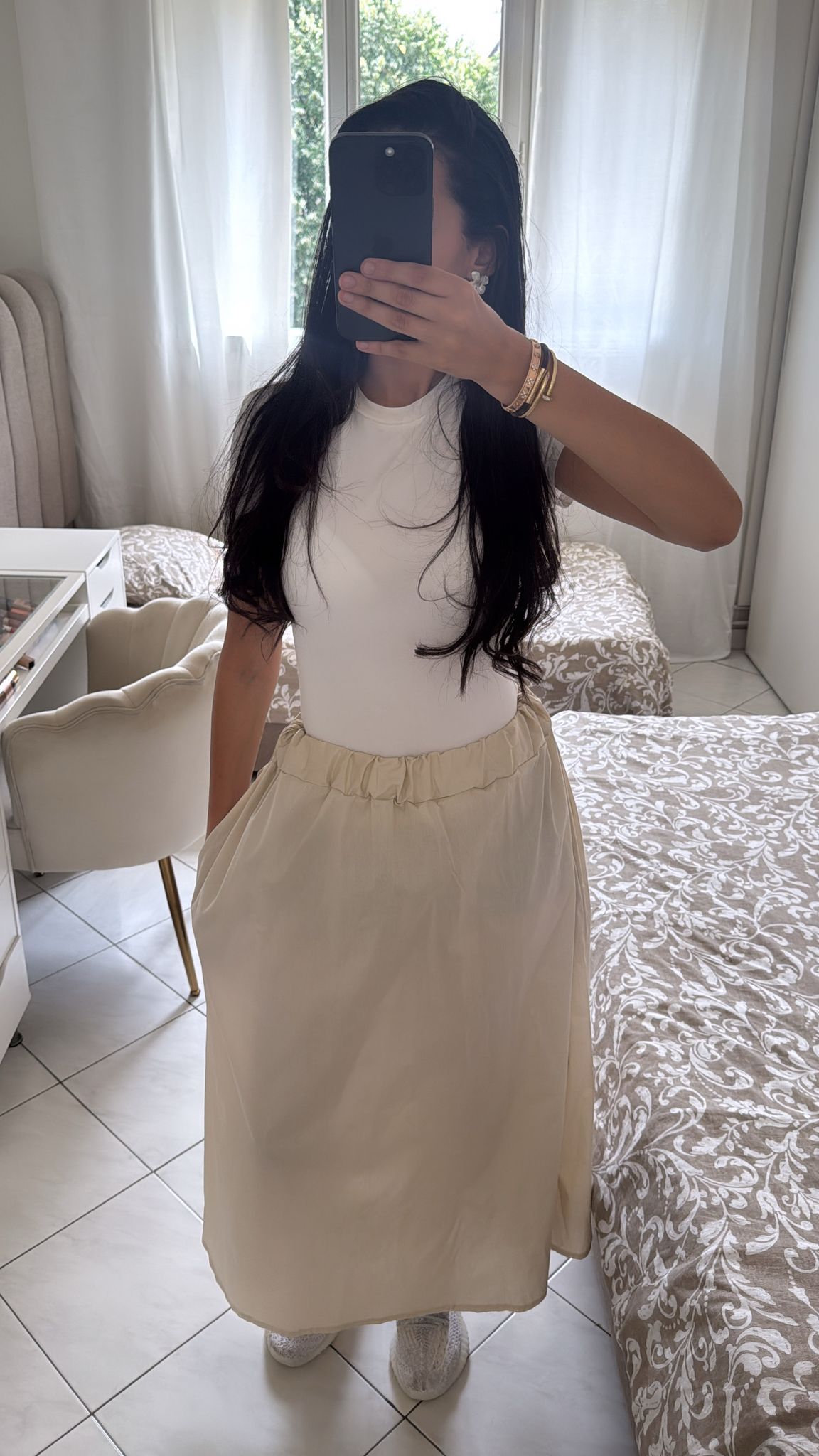 Jupe bouffante beige