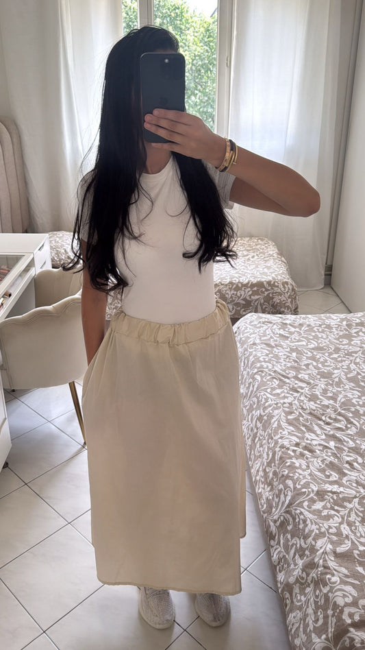 Jupe bouffante beige