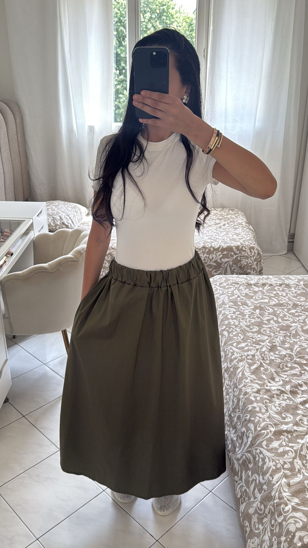 Jupe bouffante vert kaki