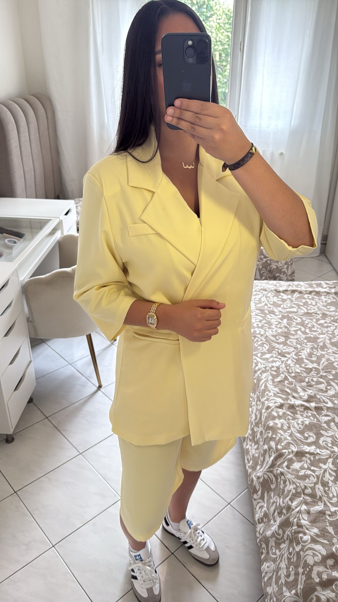 Ensemble bermuda jaune