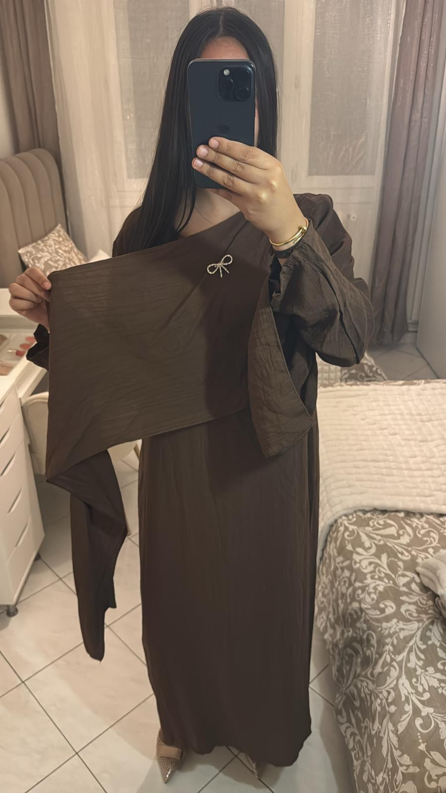 Abaya sana marron