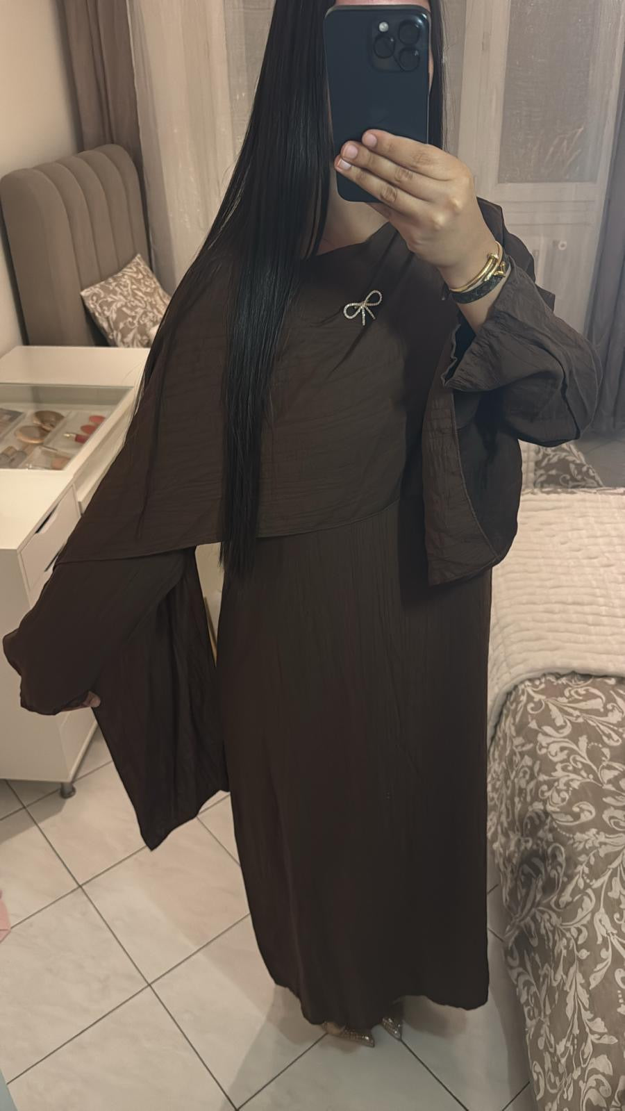 Abaya sana marron