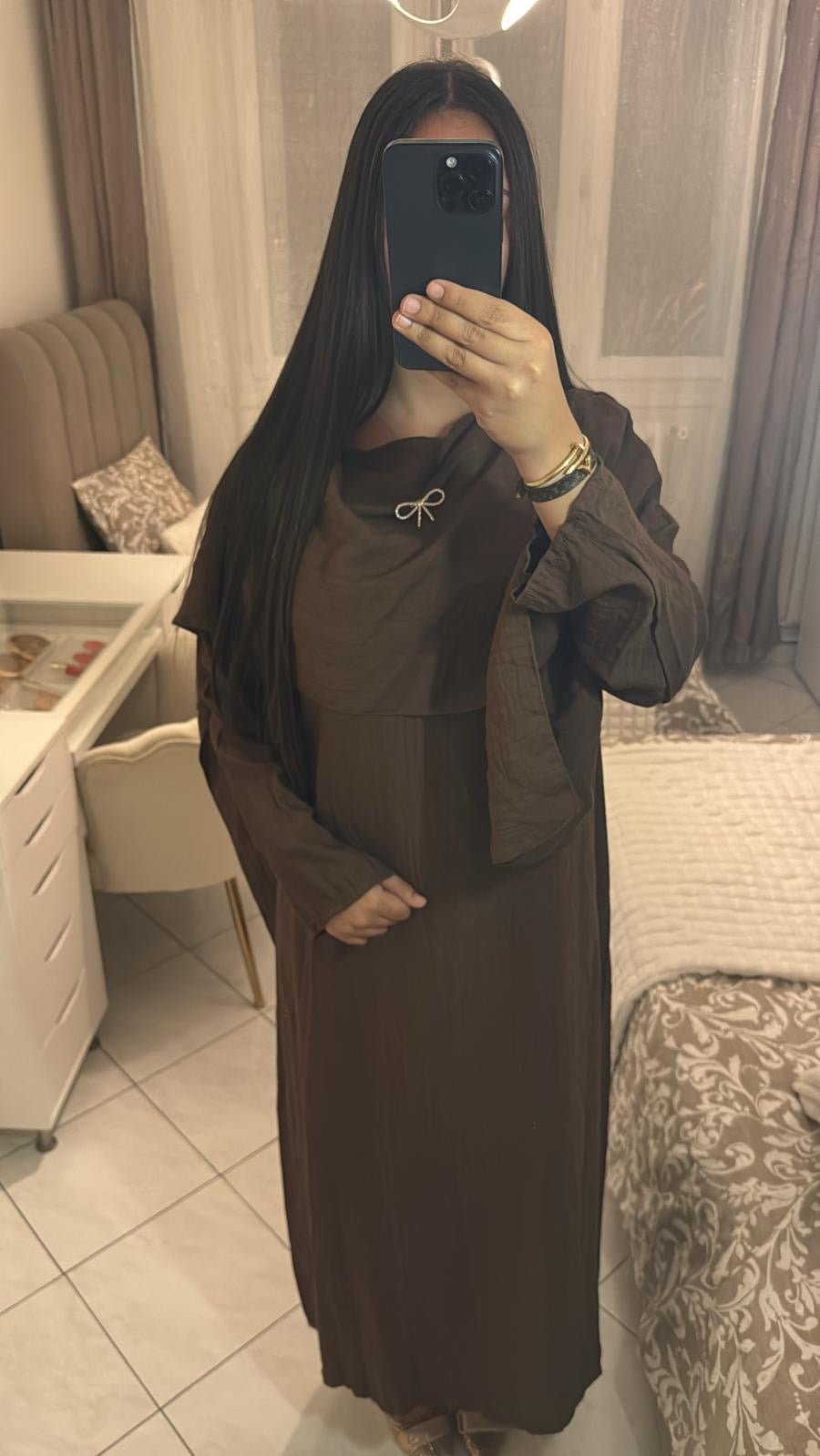 Abaya sana marron