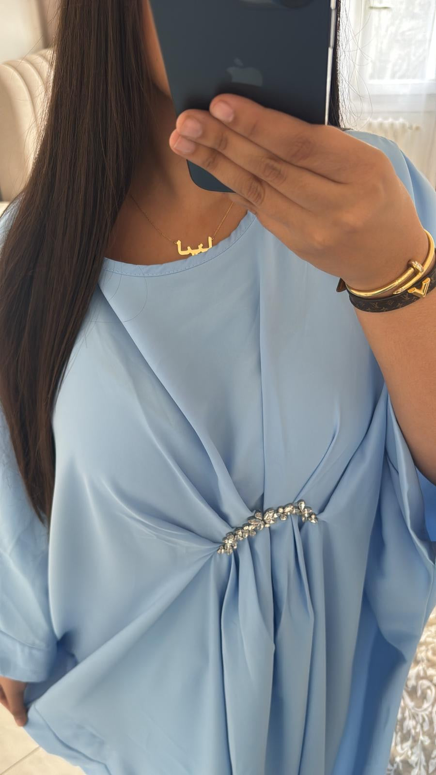 Abaya maryam bleu ciel