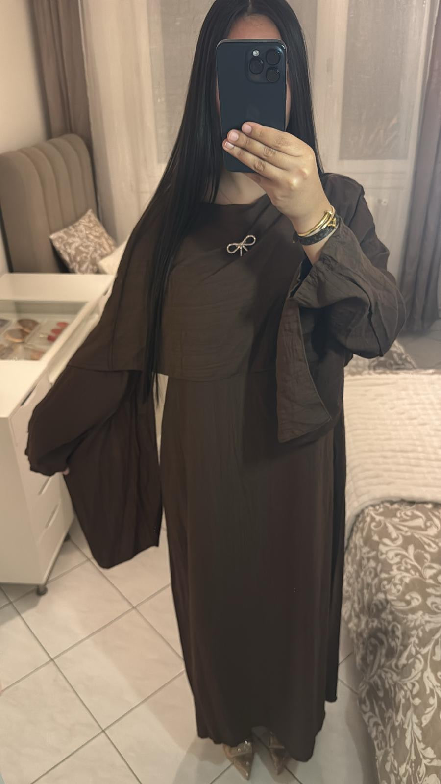 Abaya sana marron